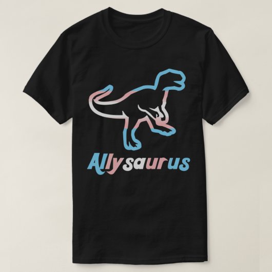 T-shirt Trans Allysaurus Gay pride LGBTQ Trans Drapeau D (Design devant)