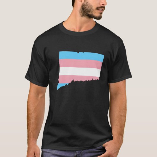 T-shirt Trans Flag Connecticut LGBT Pride Support retro (Devant)