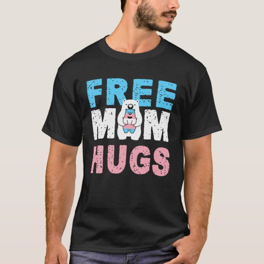 T-shirt Trans Mama-Bear Libre Maman Hugs Arc-en-ciel Trans (Devant)