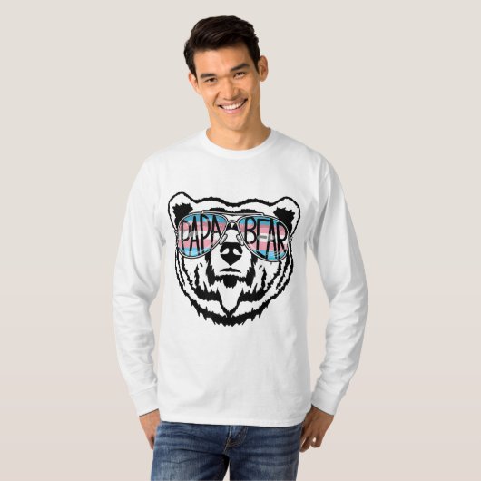 T-shirt Trans Papa ours Fier Papa Ally Transgenre Arc-en-c (Devant entier)