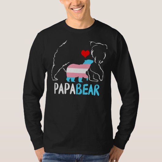 T-shirt Trans Papa Ours Fier Papa Arc-en-ciel Transgenre F (Devant)