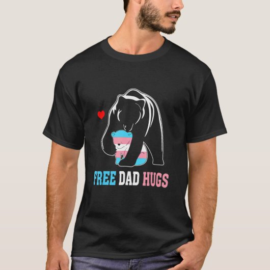 T-shirt Trans Papa Ours Papa Libre Ennuis Arc-en-ciel Tran (Devant)