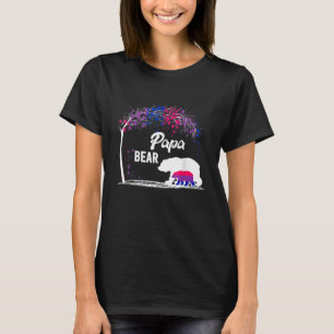T-shirt Trans Papa Ours Papa Libre Ennuis Arc-en-ciel Tran