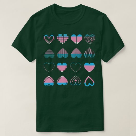 T-shirt Trans Pride Mois Drapeau Transseual Coeurs LGBT Tr (Design devant)