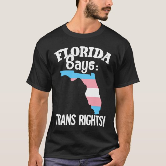 T-shirt Trans Rights Floride Carte Trans Pride drapeau (Devant)