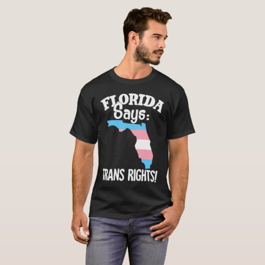 T-shirt Trans Rights Floride Carte Trans Pride drapeau (Devant entier)