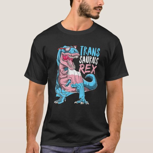 T-shirt Trans Saurus Rex Allysaurus Dinosaur Transgenre L (Devant)