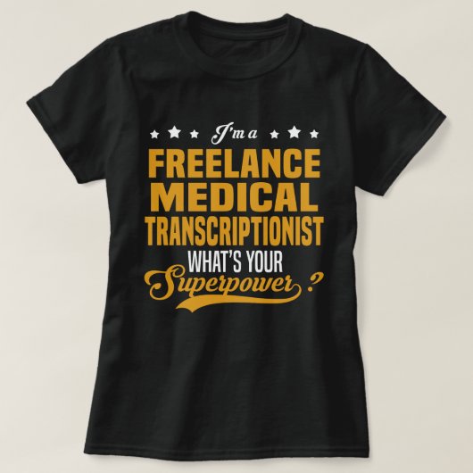 T-shirt Transcriptionniste Médicale indépendant (Design devant)