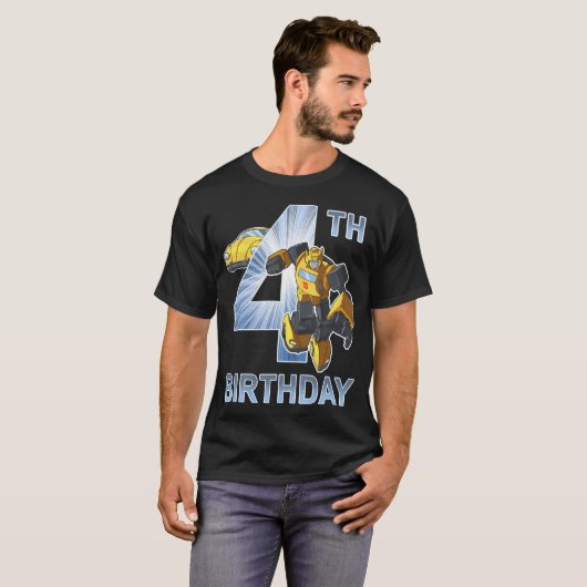 T-shirt Transformateurs Bumblebee 4E Anniversaire (Devant entier)