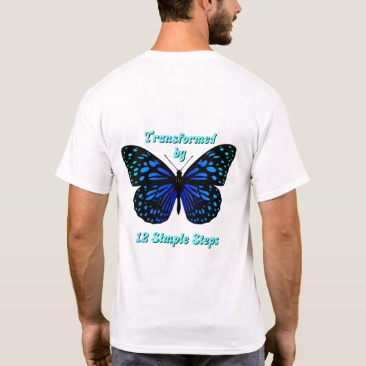 T-shirt Transformé par 12 étapes simples, AA, NA, Al-Anon (Dos)