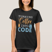 T-shirt Transformer Le Café En Code (Devant)
