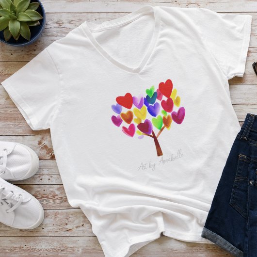 T-shirt Transformez l'art de votre enfant en dessin fémini