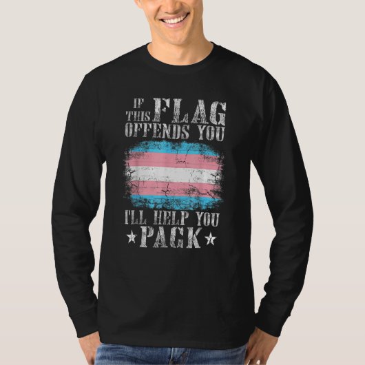 T-shirt Transgender If This Flag Offends You Trans Rainbow (Devant)