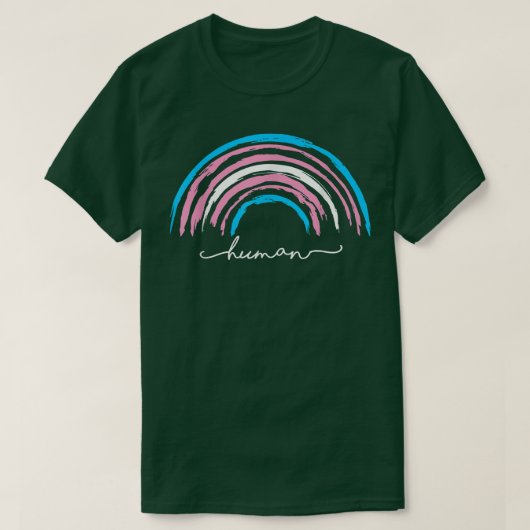 T-shirt Transgender Rainbow Human Trans Pride LGBT (Design devant)
