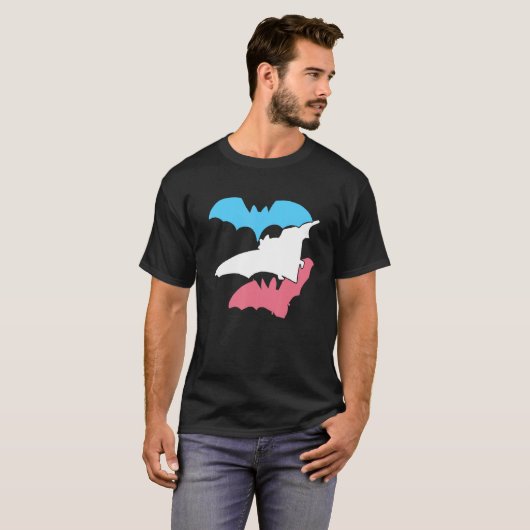 T-shirt Transgenre Pride Bat Lgbtq Fier Trans drapeau Colo (Devant entier)
