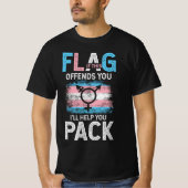 T-shirt Transgenre Si Ce Drapeau Vous Offense Trans Transg (Devant)