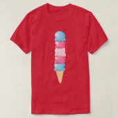 T-shirt Transgenre Trans Pride 8 bits Piel Ice Cream  (Design devant)