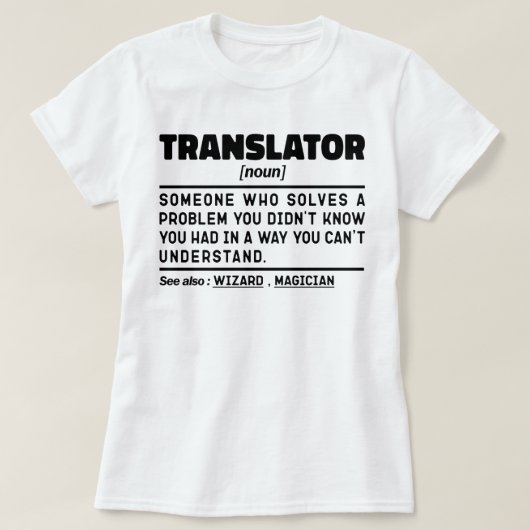 T-shirt Translator Noun Définition Anniversaire Présent Am (Design devant)