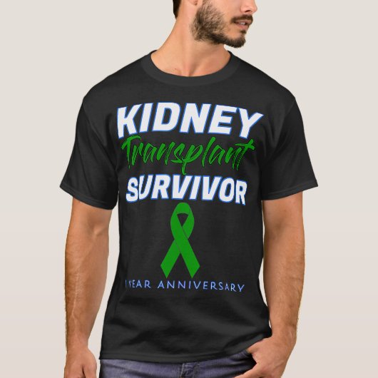 T-shirt Transplantation du rein Premier anniversaire 1 an (Devant)