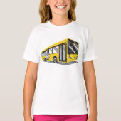 T-shirt Transport en commun de bus urbain jaune gras (Devant)