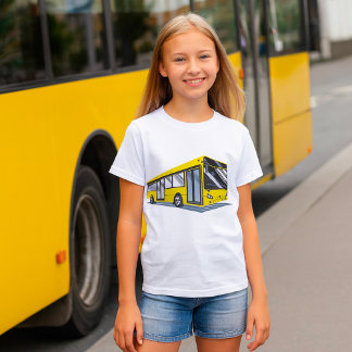 T-shirt Transport en commun de bus urbain jaune gras