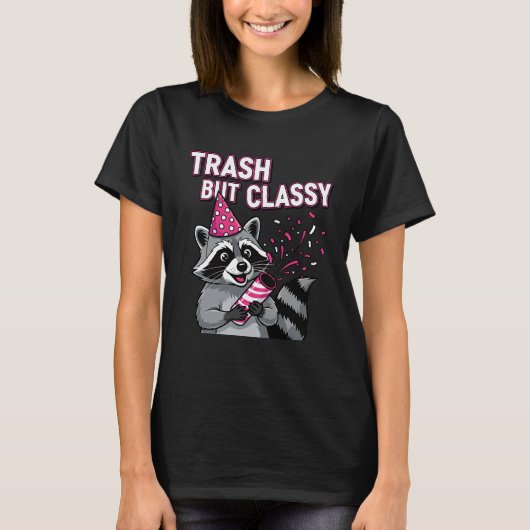 T-shirt Trash But Classy – Party Raccoon Holiday Edition (Devant)