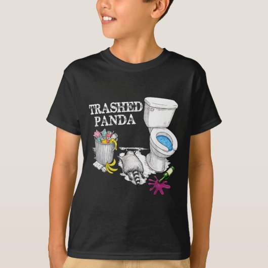 T-shirt Trashed Panda Drunk Racoon Party Animal Meme Funny (Devant)