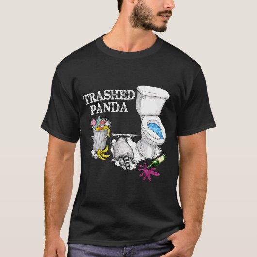 T-shirt Trashed Panda Drunk Racoon Party Animal Meme Funny (Devant)