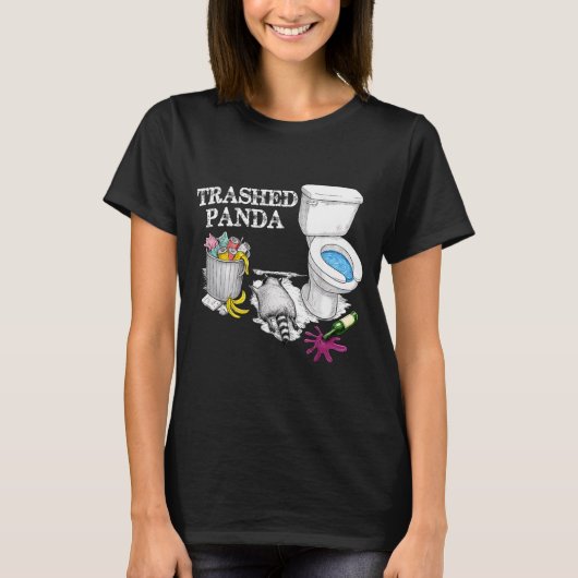 T-shirt Trashed Panda Drunk Racoon Party Animal Meme Funny (Devant)