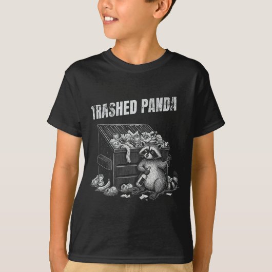 T-shirt Trashed Panda Funny Drunk Racoon Cool Animals Grap (Devant)