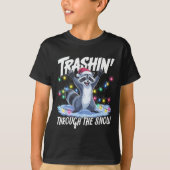 T-shirt Trashin' Through The Snow Funny Christmas Raccoon (Devant)