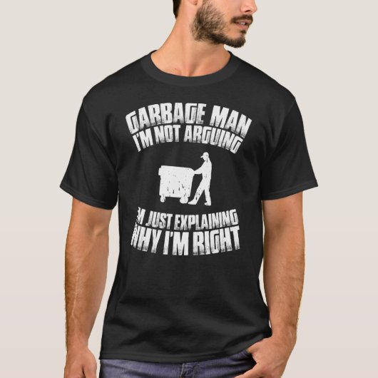 T-shirt Trashman Je ne parle pas de Garbage Man (Devant)