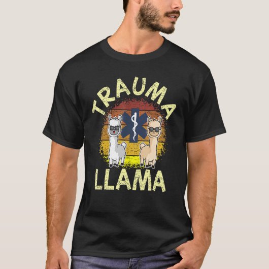 T-shirt Trauma Llama Anniversaire Hommes Femmes Enfants EM (Devant)