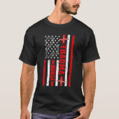 T-shirt Trauma Nurse Usa American Flag Heartbeat Stethosco (Devant)