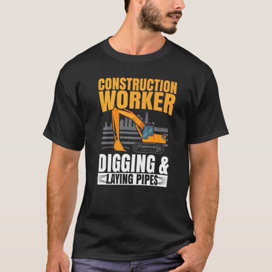 T-shirt Travail De Chantiers De Construction creusant Et P (Devant)