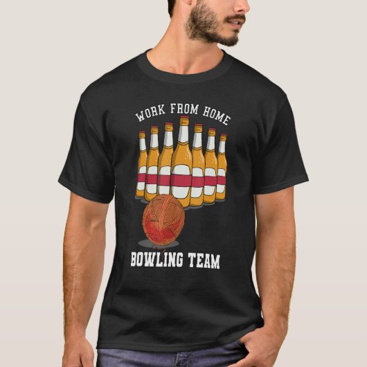T-shirt Travail de Home Bowling Team Bowling Player & Beer (Devant)