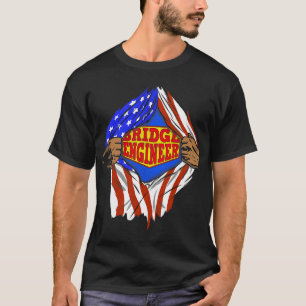 T-shirt Travail d'Héros d'ingénieur de super pont drôle