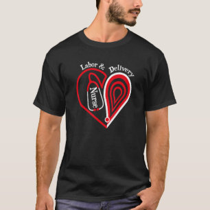 T-shirt Travail Et Livraison Infirmière stéthoscope Coeur
