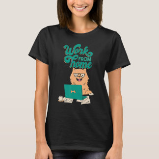 T-shirt travail freelance chien café souris mignon sourire