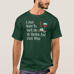 T-shirt Travail sur le vin de jardin et de boissons (SUR
