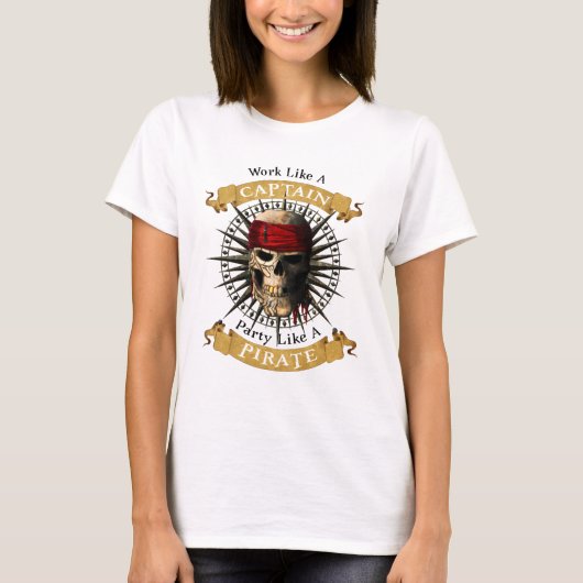 T-shirt Travailler Comme Une Partie De Capitaine Comme Un (Devant)