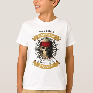 T-shirt Travailler Comme Une Partie De Capitaine Comme Un 