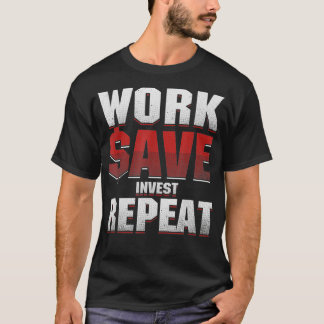 T-shirt Travailler Économiser Investir Dividendes Stocks M