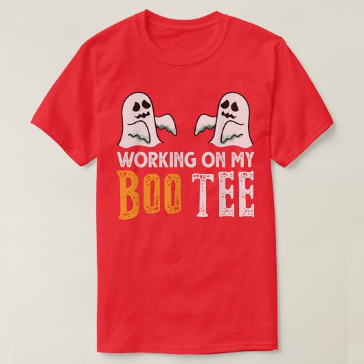 T-shirt Travailler Sur Mon Boo Tee Halloween Exercice Poid (Design devant)