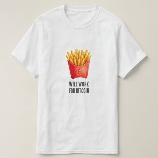 T-shirt Travaillera pour Bitcoin (Blanc) (Design devant)