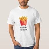 T-shirt Travaillera pour Bitcoin (Blanc) (Devant)