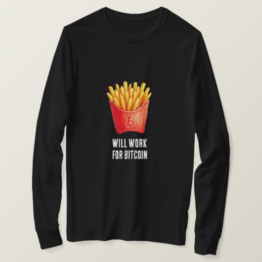 T-shirt Travaillera pour Bitcoin (Noir) (Design devant)