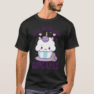 T-shirt Travaillera Pour Cupcakes Unicorn