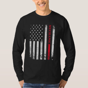 T-shirt Travailleur Américain Distressed Drapeau Mécanicie