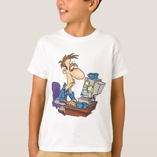 T-shirt Travailleur de bureau en surmenage Funny Employé f (Devant)